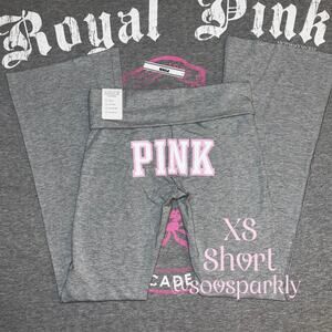 Victoria’s Secret PINK Limited Edition Heather Gray Throwback Foldover Leggings
